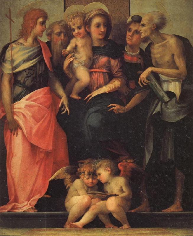 Rosso Fiorentino Madonna Enthroned with SS.John the Baptist,Anthony Abbot,Stephen,and Benedict oil painting picture